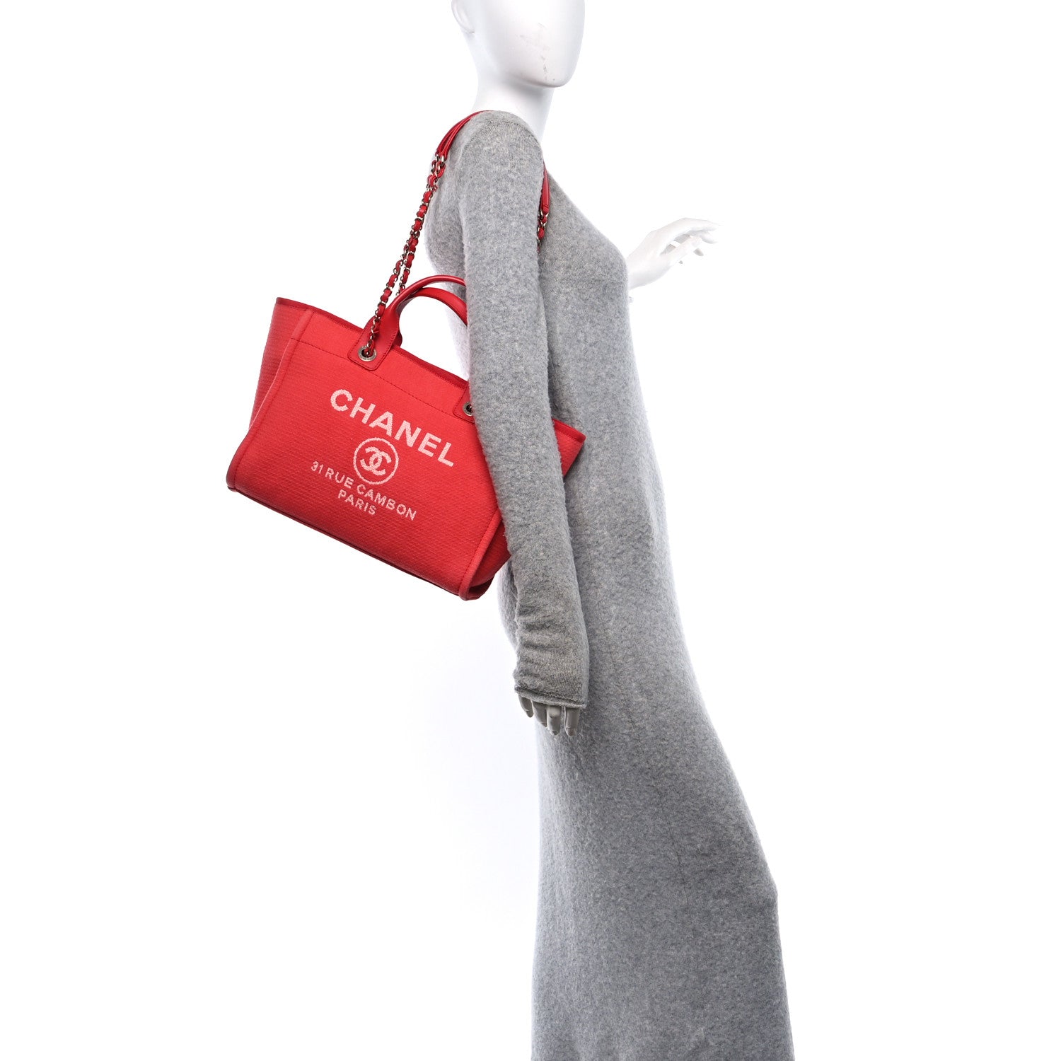 Mixed Fibers Small Deauville Tote Red