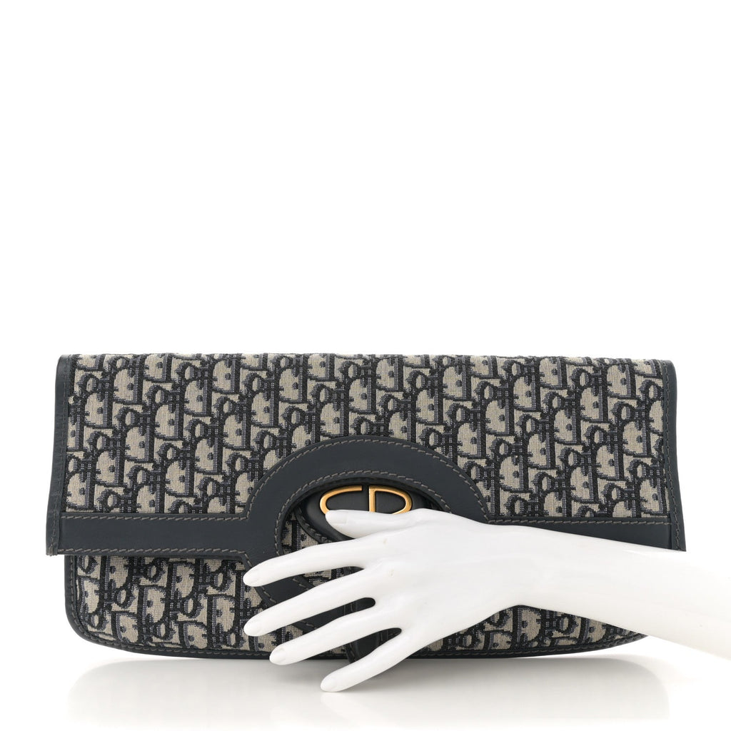 Oblique Fold Over Clutch Blue