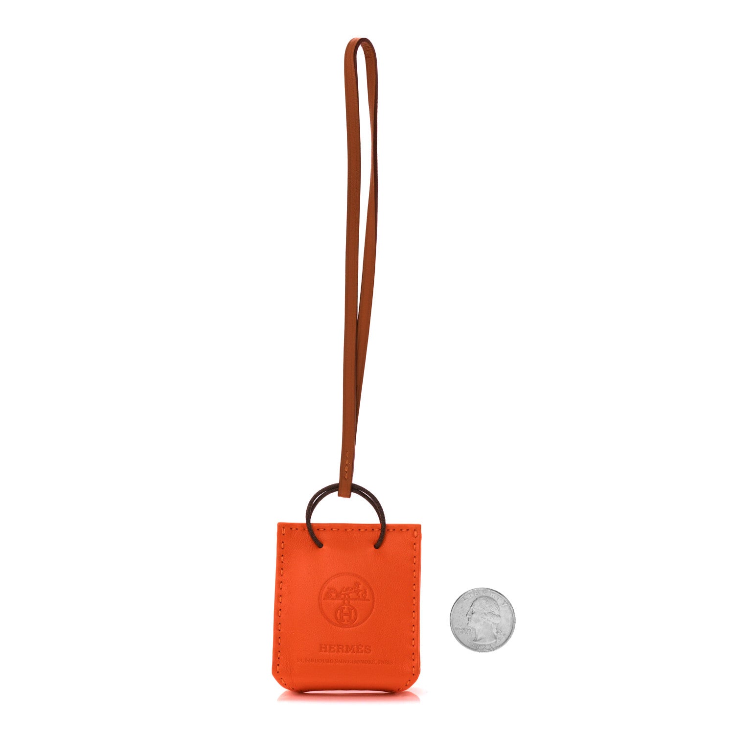Milo Lambskin Swift Shopping Bag Charm Feu Gold