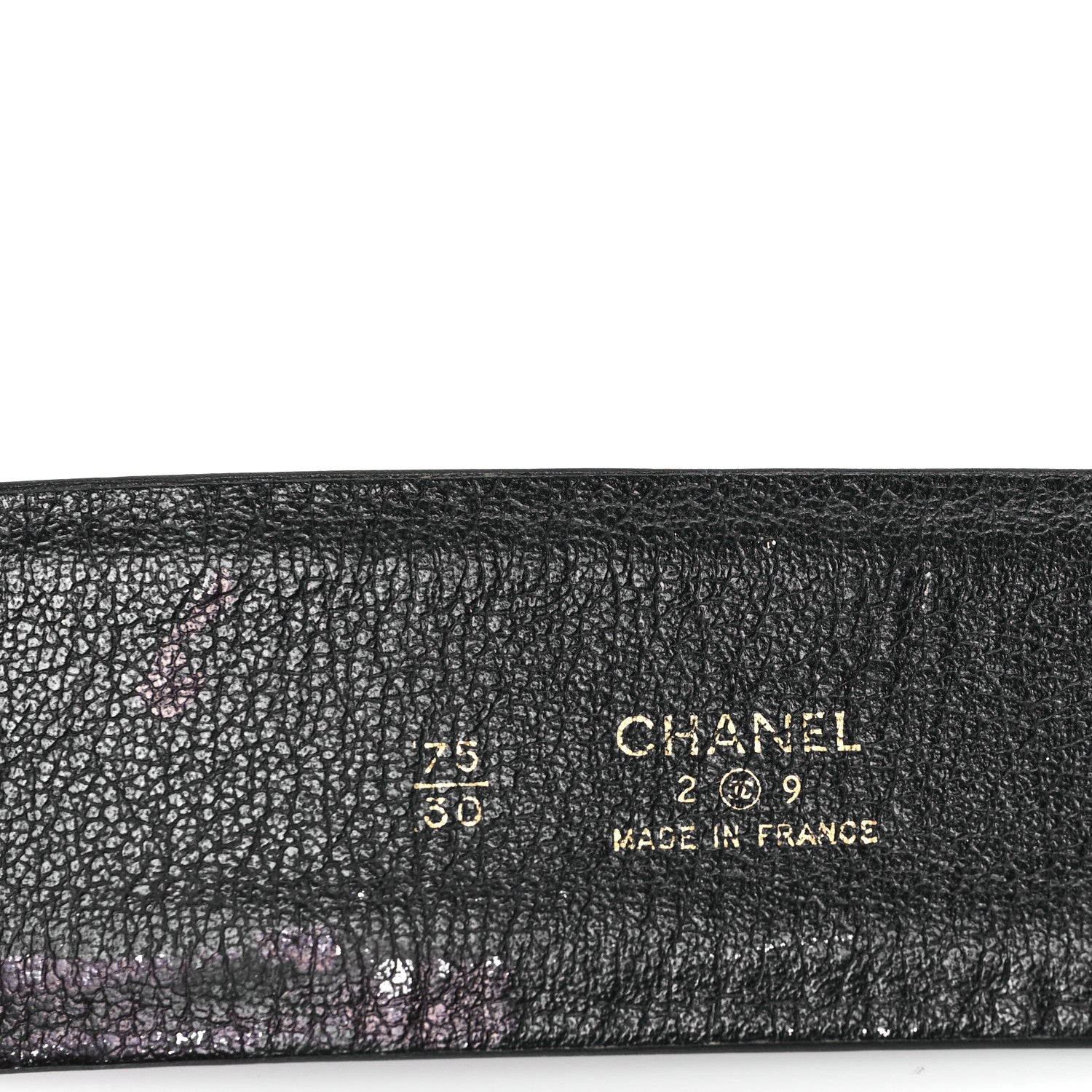 Lambskin Chain Square Buckle Belt  75 30 Black