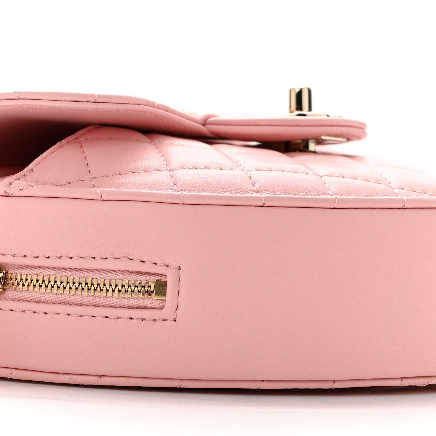 Lambskin Quilted CC Large In Love Heart With Chain Light Pink
