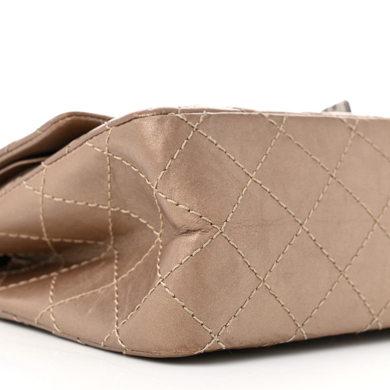 Metallic Aged Calfskin Quilted 2.55 Reissue 225 Flap Dark Gold