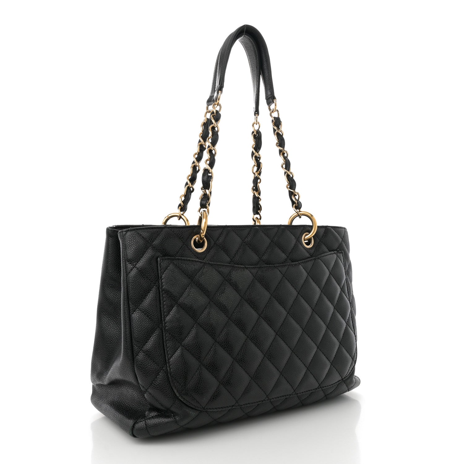 Caviar Quilted Grand Shopping Tote GST Black