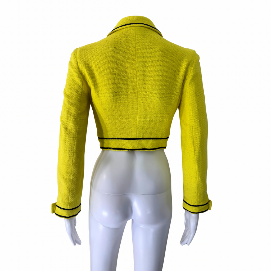 Chanel Vintage 95P Yellow Copped Jacket
