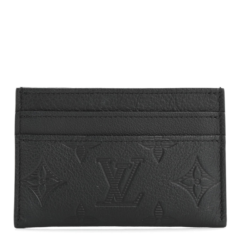 Calfskin Monogram Shadow Double  Holder Black