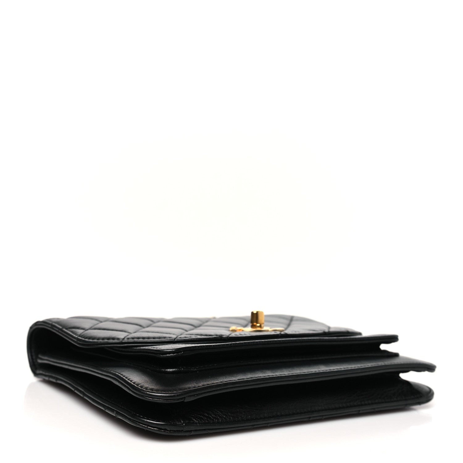 Calfskin Caviar Quilted Chain Handle Flap Black