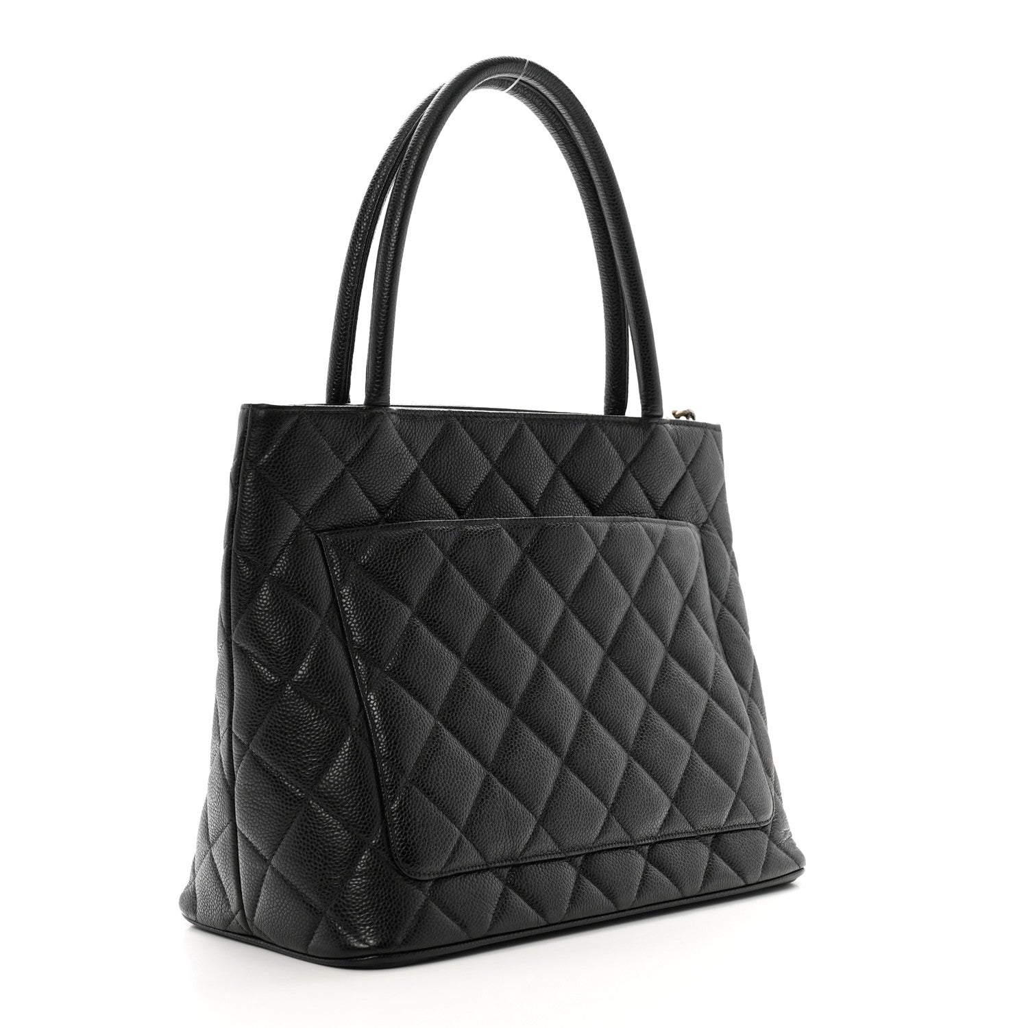 Caviar Quilted Medallion Tote Black