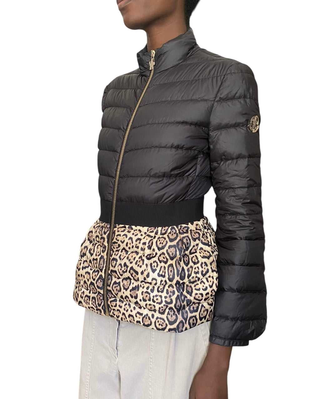 Moncler Black Animal Print Puffer Jacket - 0 / XXS