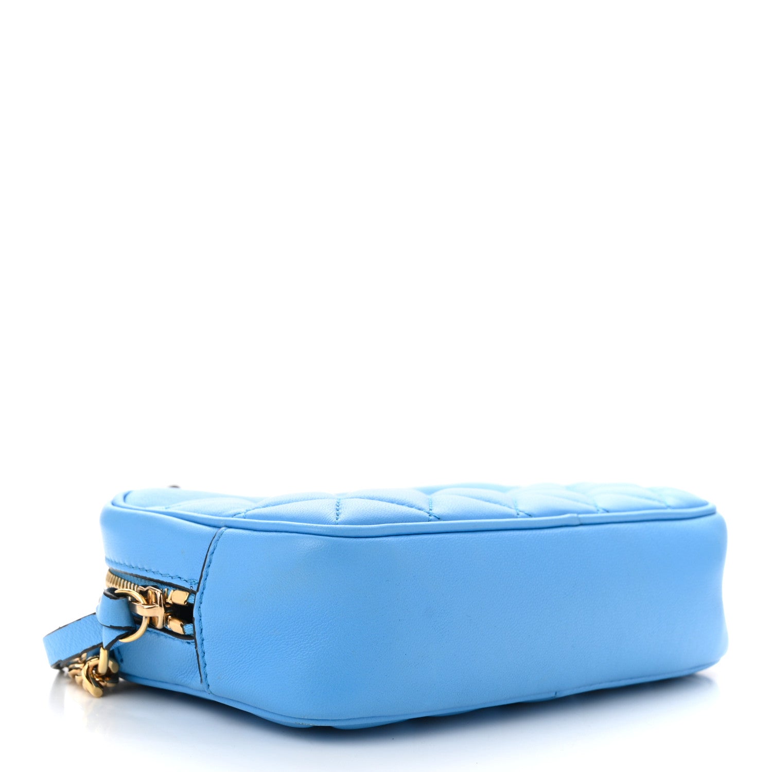 Nappa Quilted Medusa Camera Bag Blue