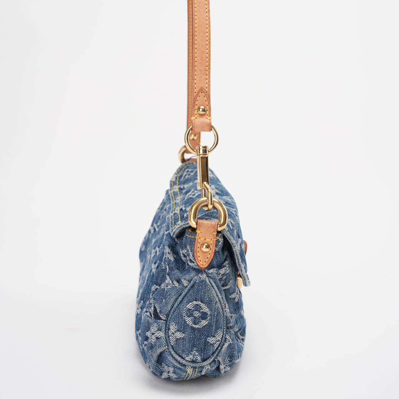 Louis Vuitton Pleaty Vintage Monogram Mini Denim Handbag