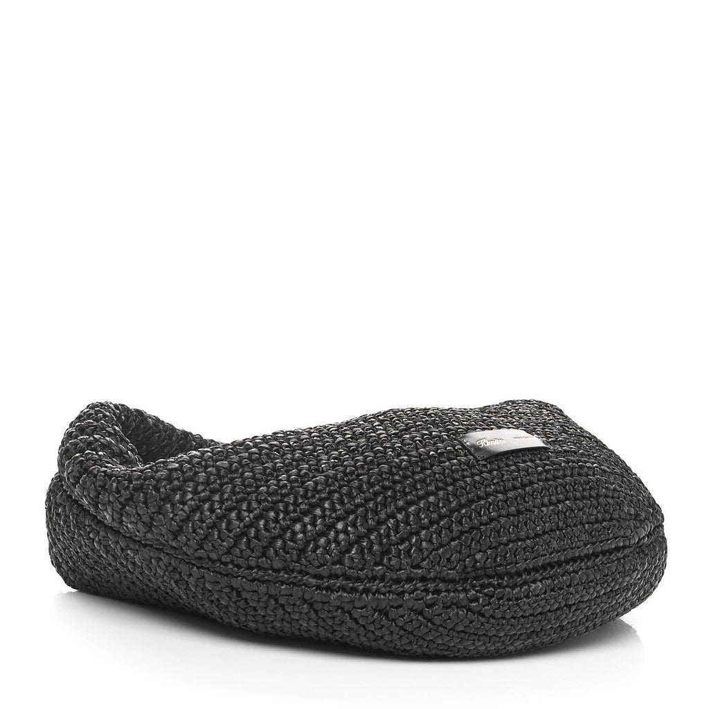 Raffia Olivia Hobo Black
