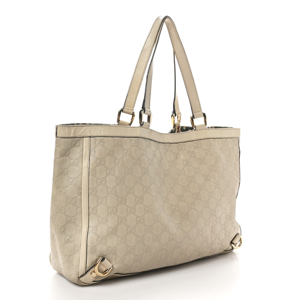 Guccissima Large Abbey Tote Off White