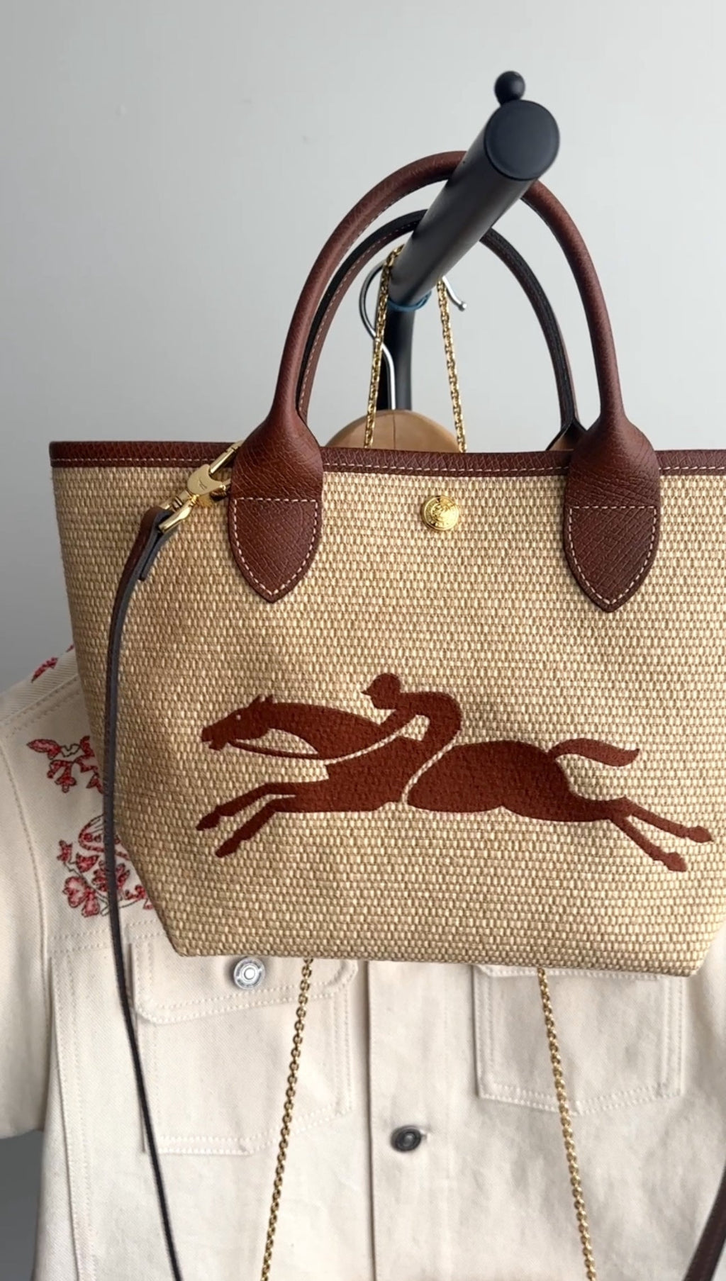 Longchamp Saint Tropez XS Brown Leather / Natural Bag