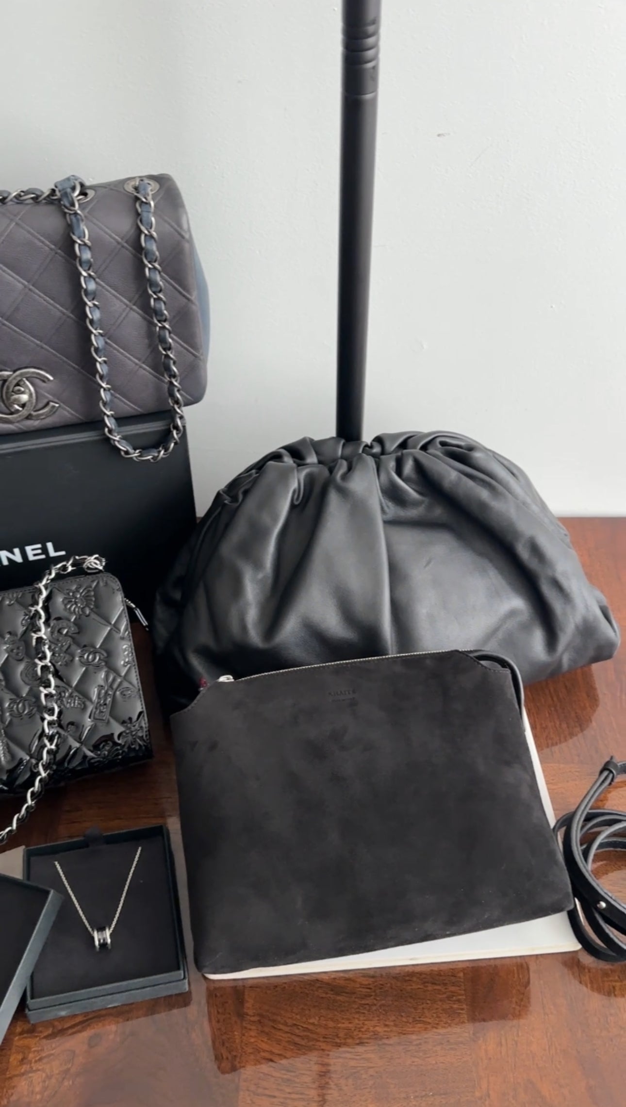 Bottega Veneta The Clutch Pouch Black Leather Bag