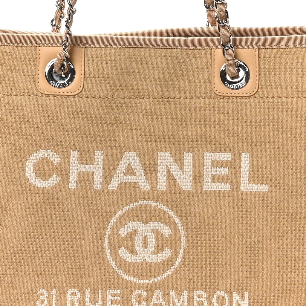Mixed Fibers Small Deauville Tote Beige