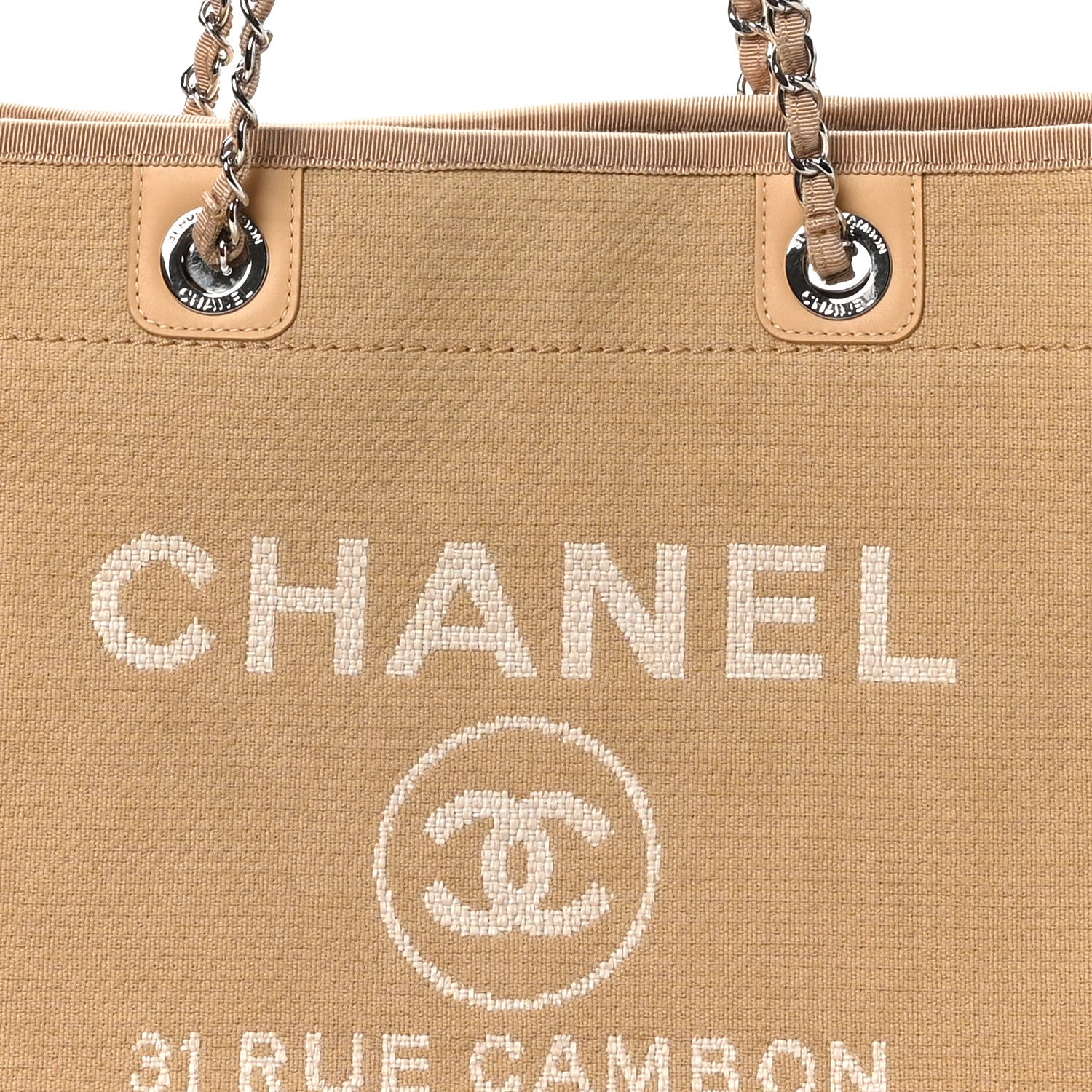 Mixed Fibers Small Deauville Tote Beige