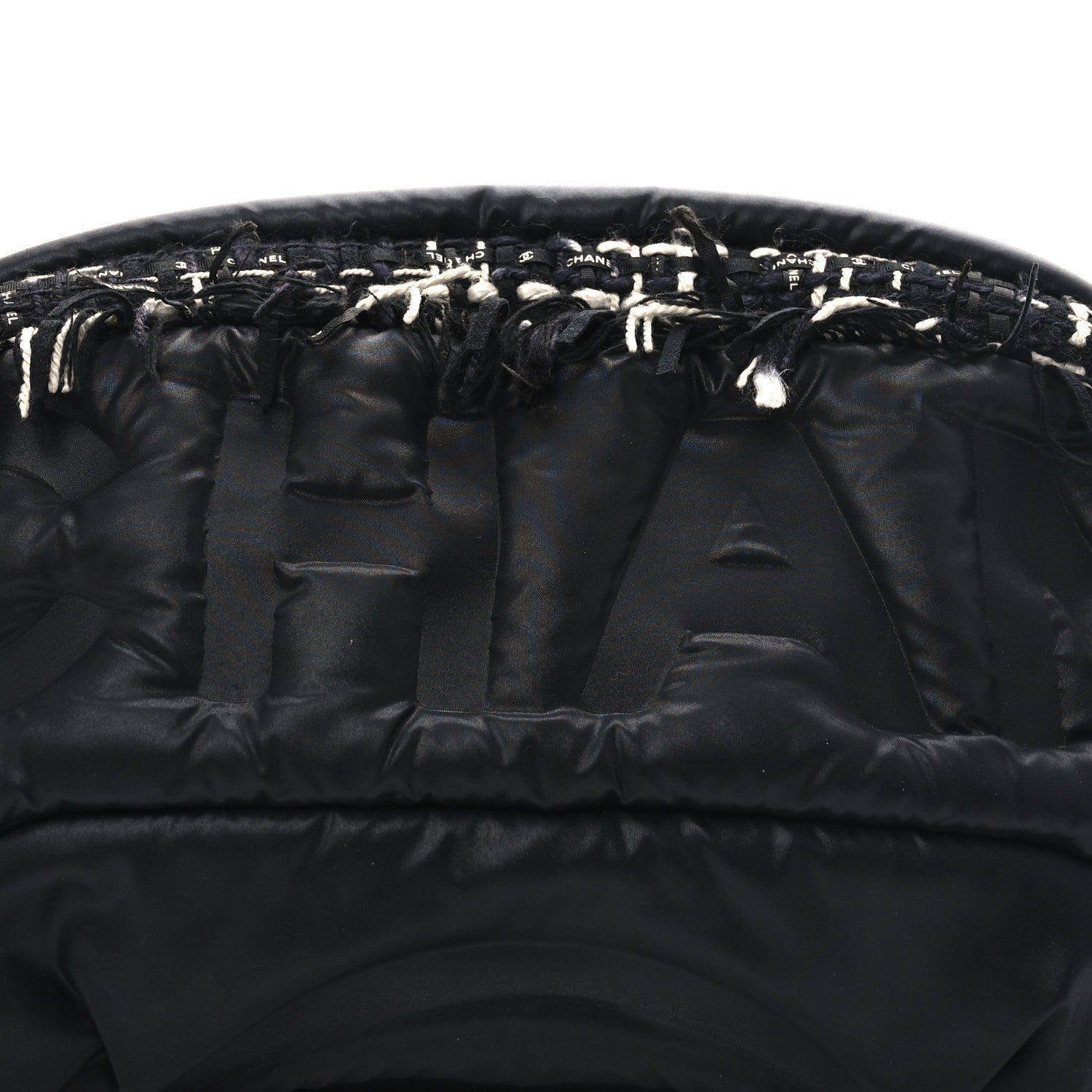 Nylon Tweed Coco Neige Belt Bag Black