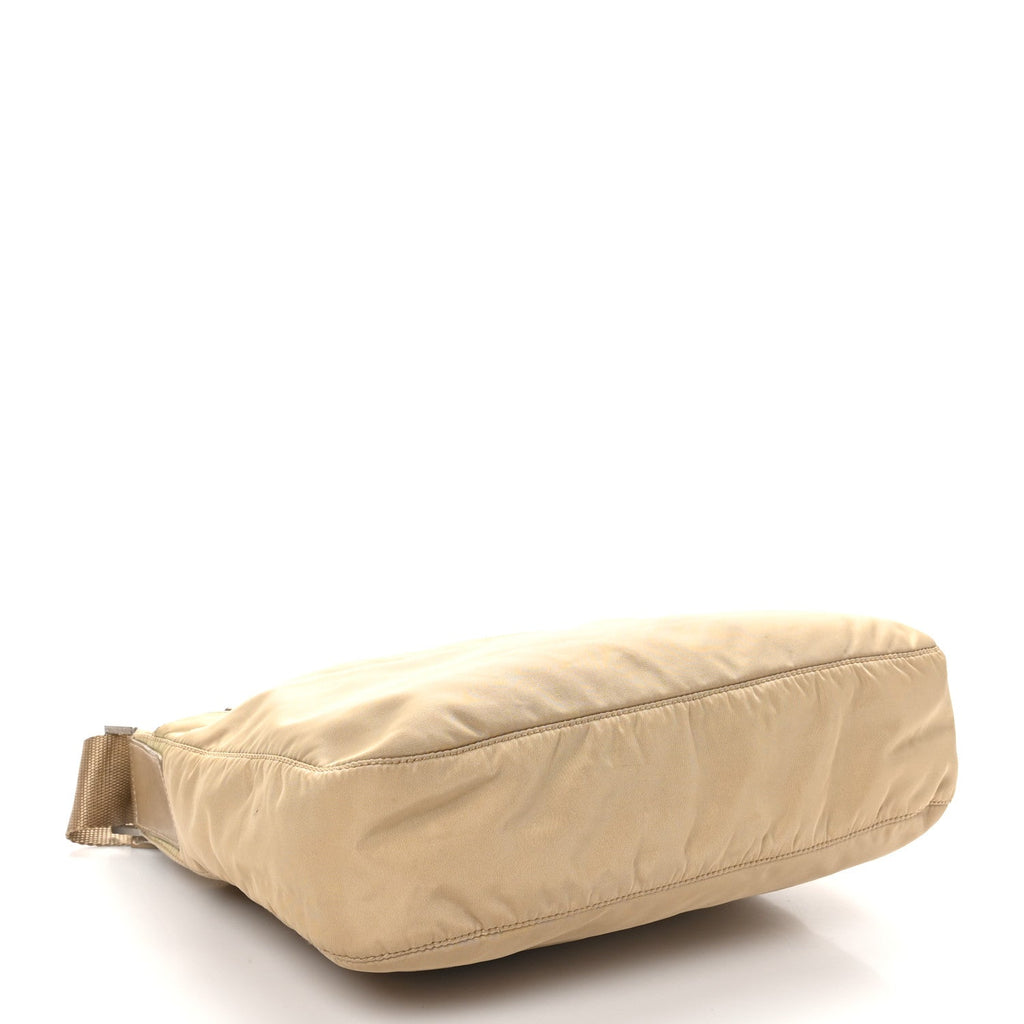 Nylon Tessuto Vela Messenger Bag Beige