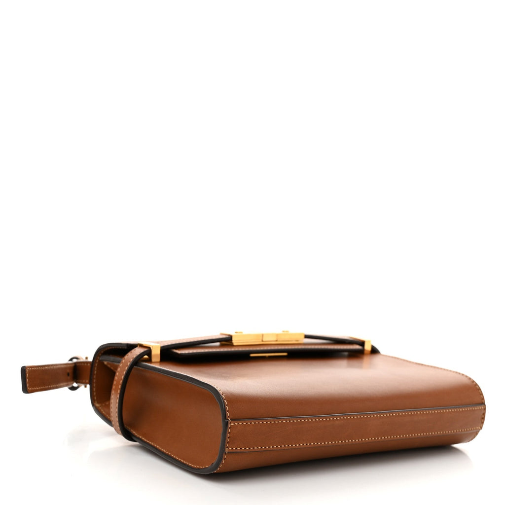 Smooth Calfskin Mini Manhattan Shoulder Bag Brick Ebony