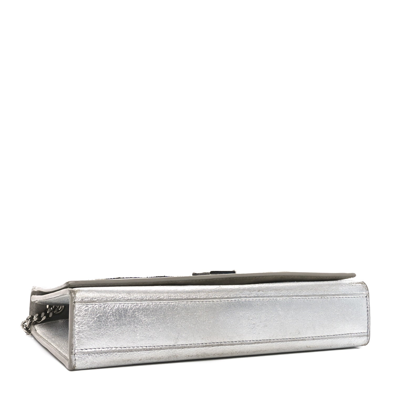Metallic Lambskin Medium Cloud Star Monogram Kate Satchel Argento