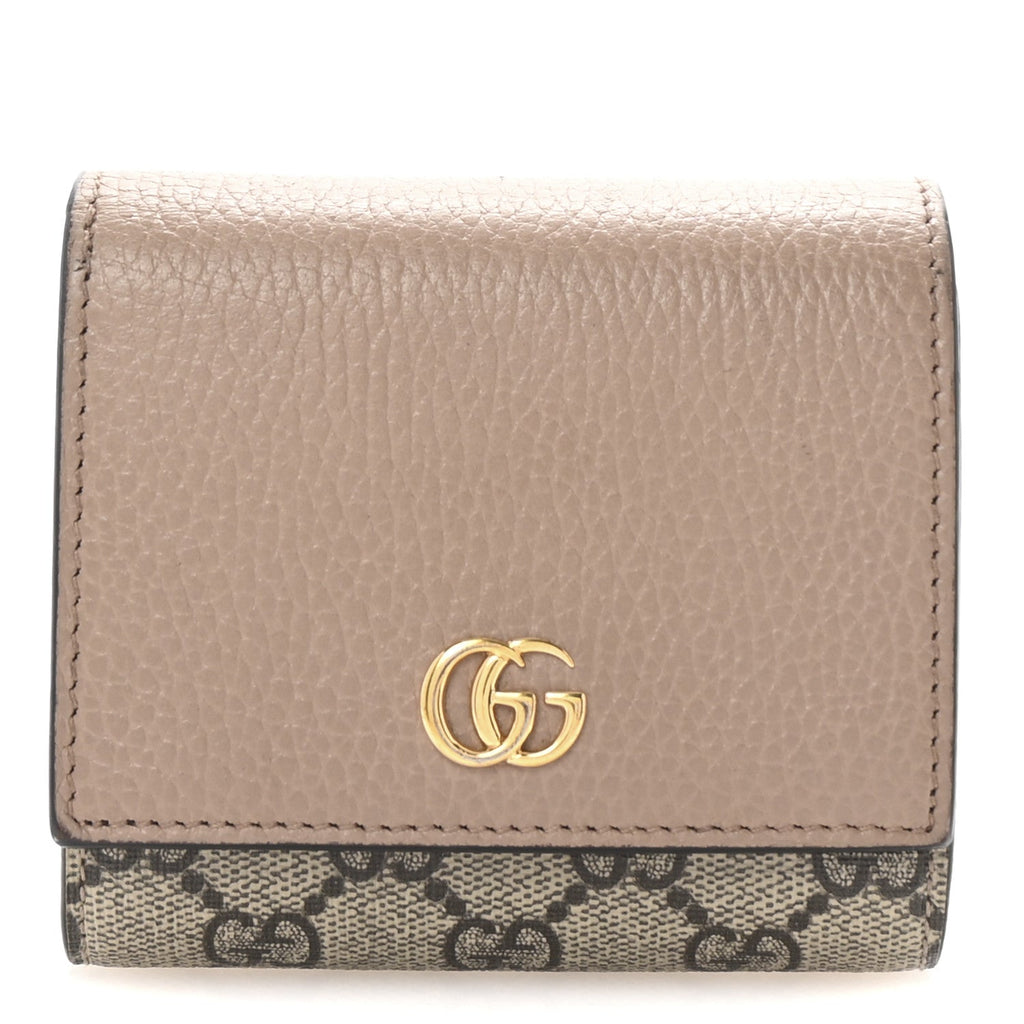 Dollar Calfskin GG Supreme Monogram Medium GG Marmont  Case Porcelain Rose Beige Ebony