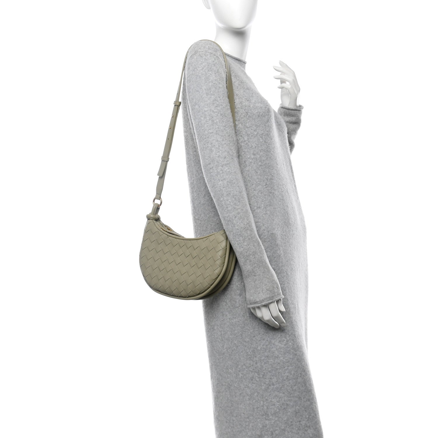 Nappa Intrecciato Small Gemelli Multipocket Bag Travertine Muse