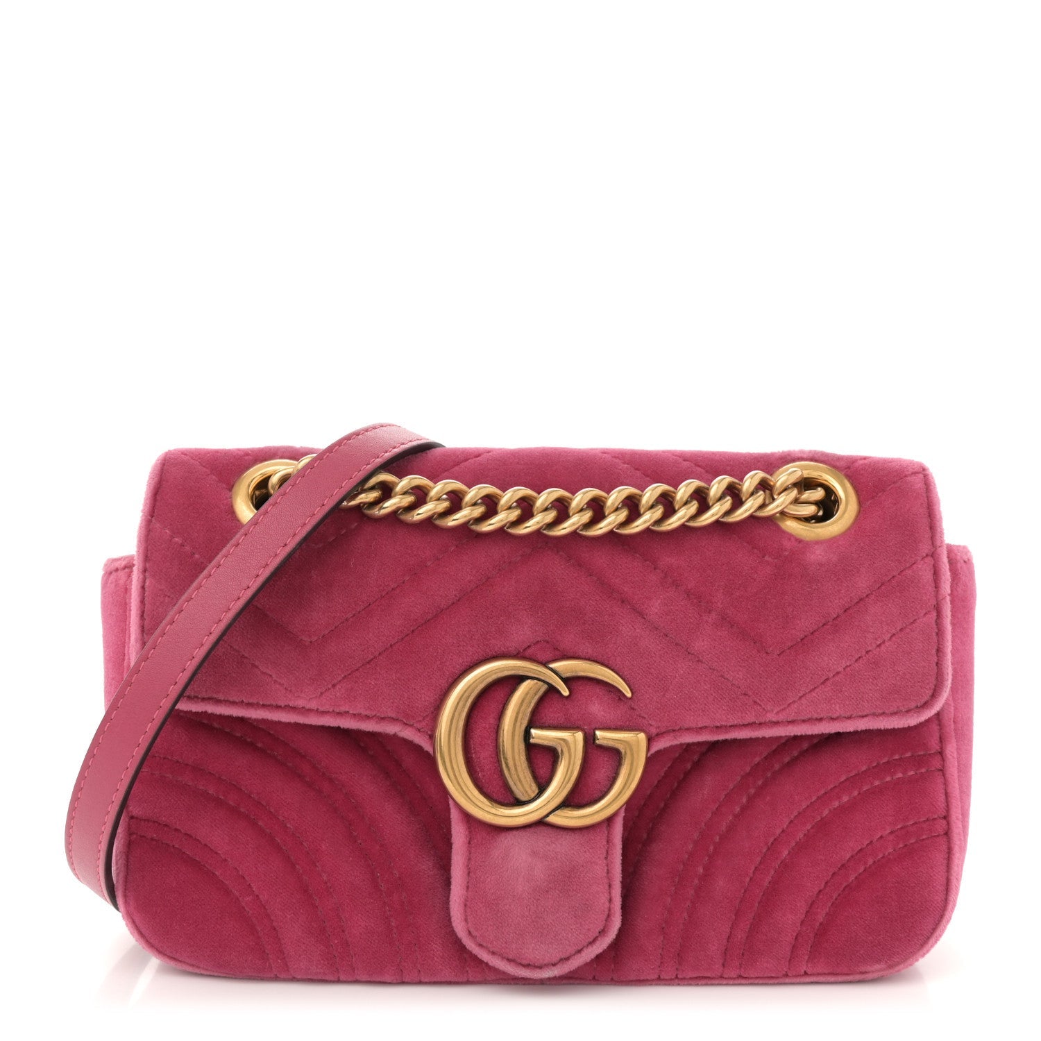 Velvet Matelasse Medium GG Marmont Shoulder Bag Light Raspberry Rose