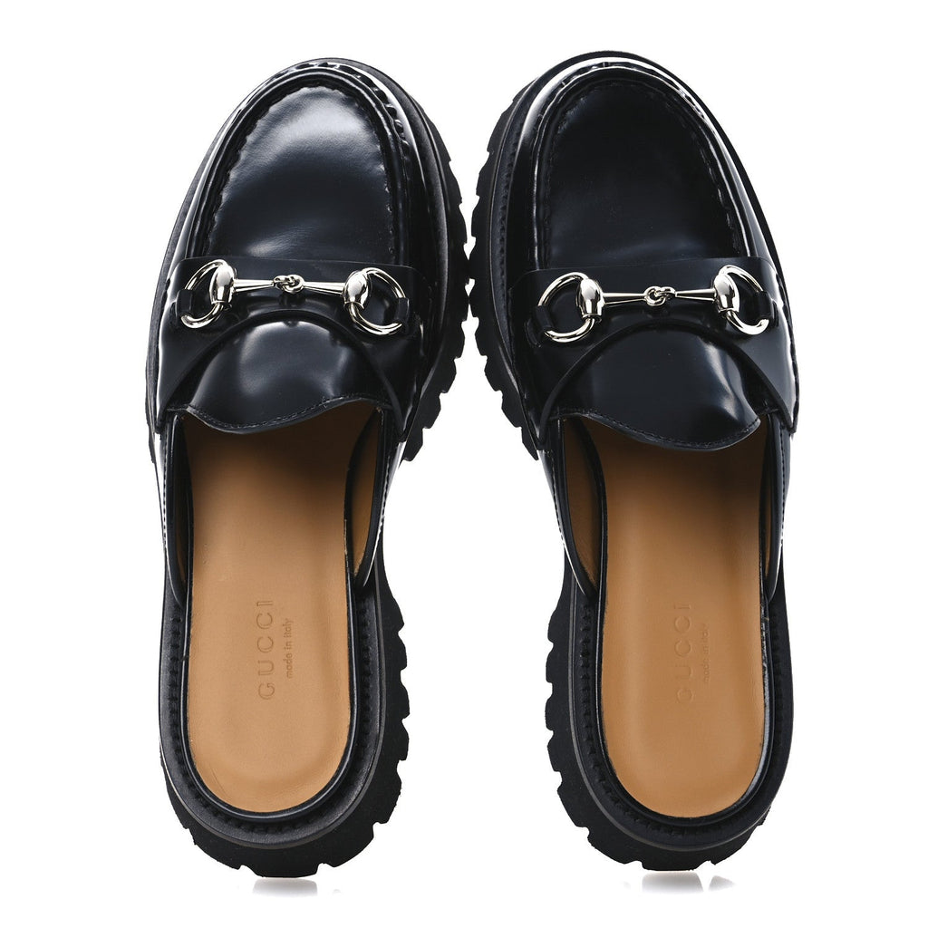 Magnum Calfskin Womens Horsebit Platform Mules 36 Black