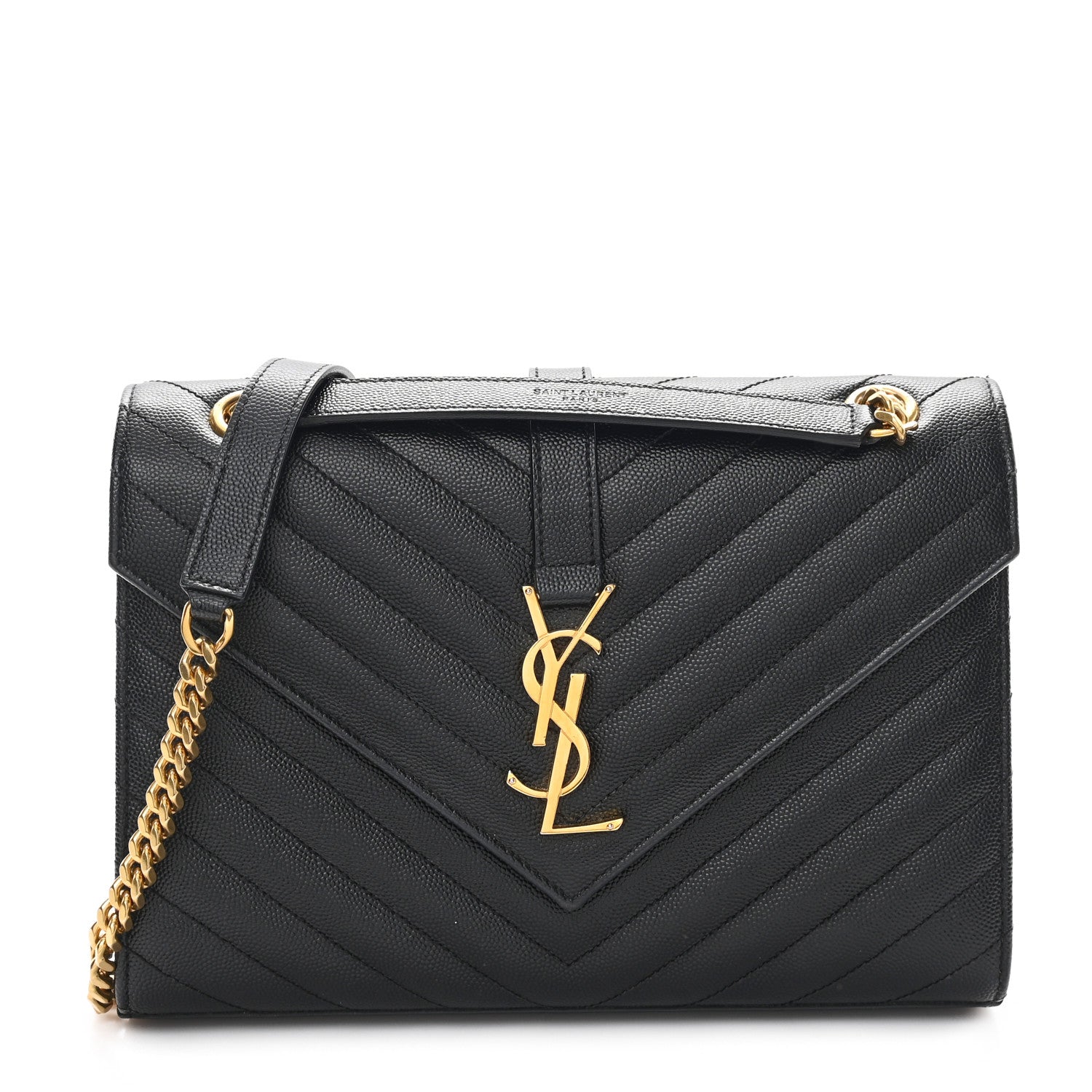 Grain De Poudre Matelasse Chevron Medium Monogram Satchel Black