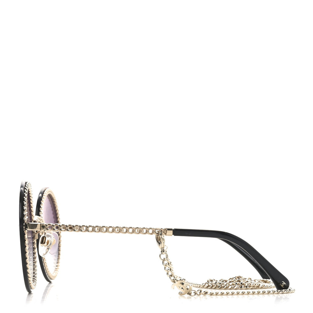 Round Chain Sunglasses 4245 Gold