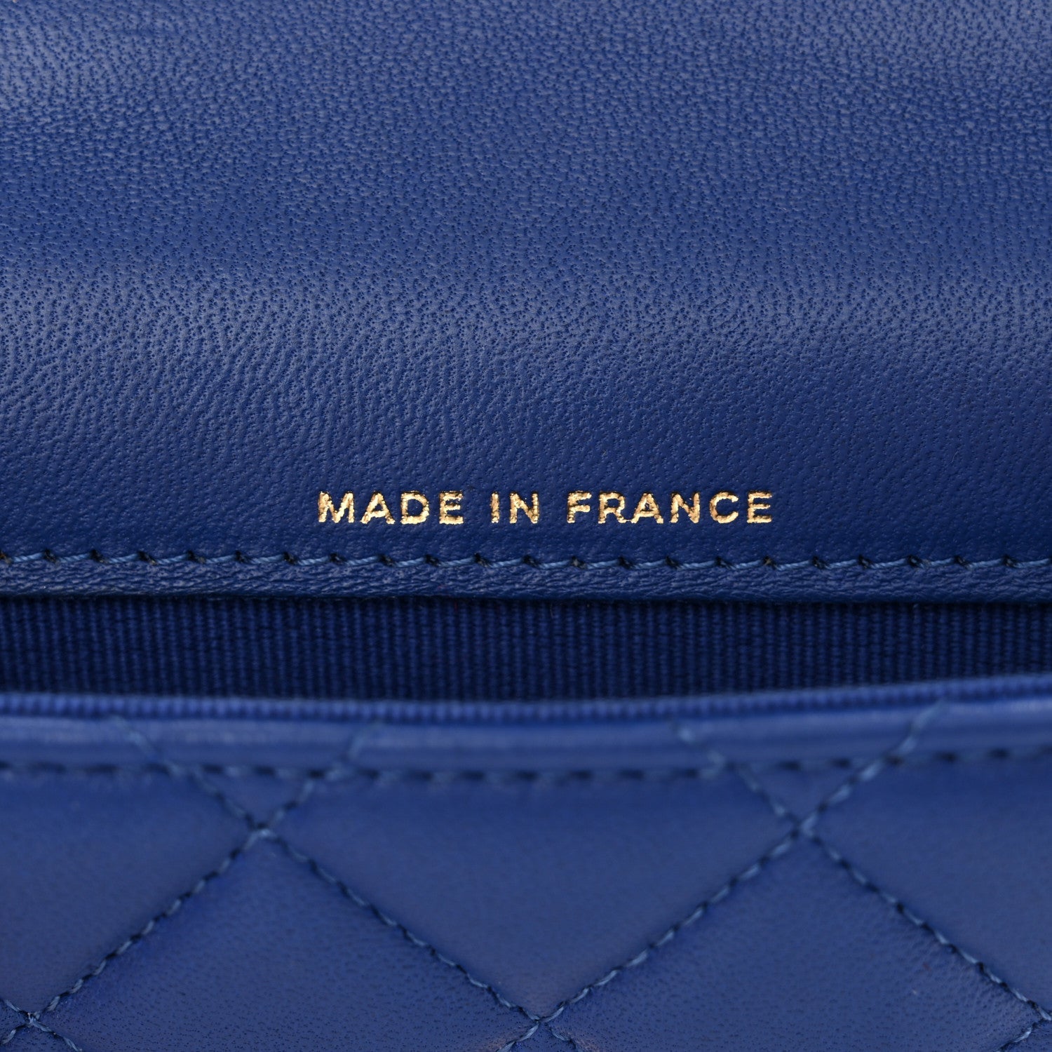 Lambskin Quilted Top Handle Flap Coin Purse With Chain Blue