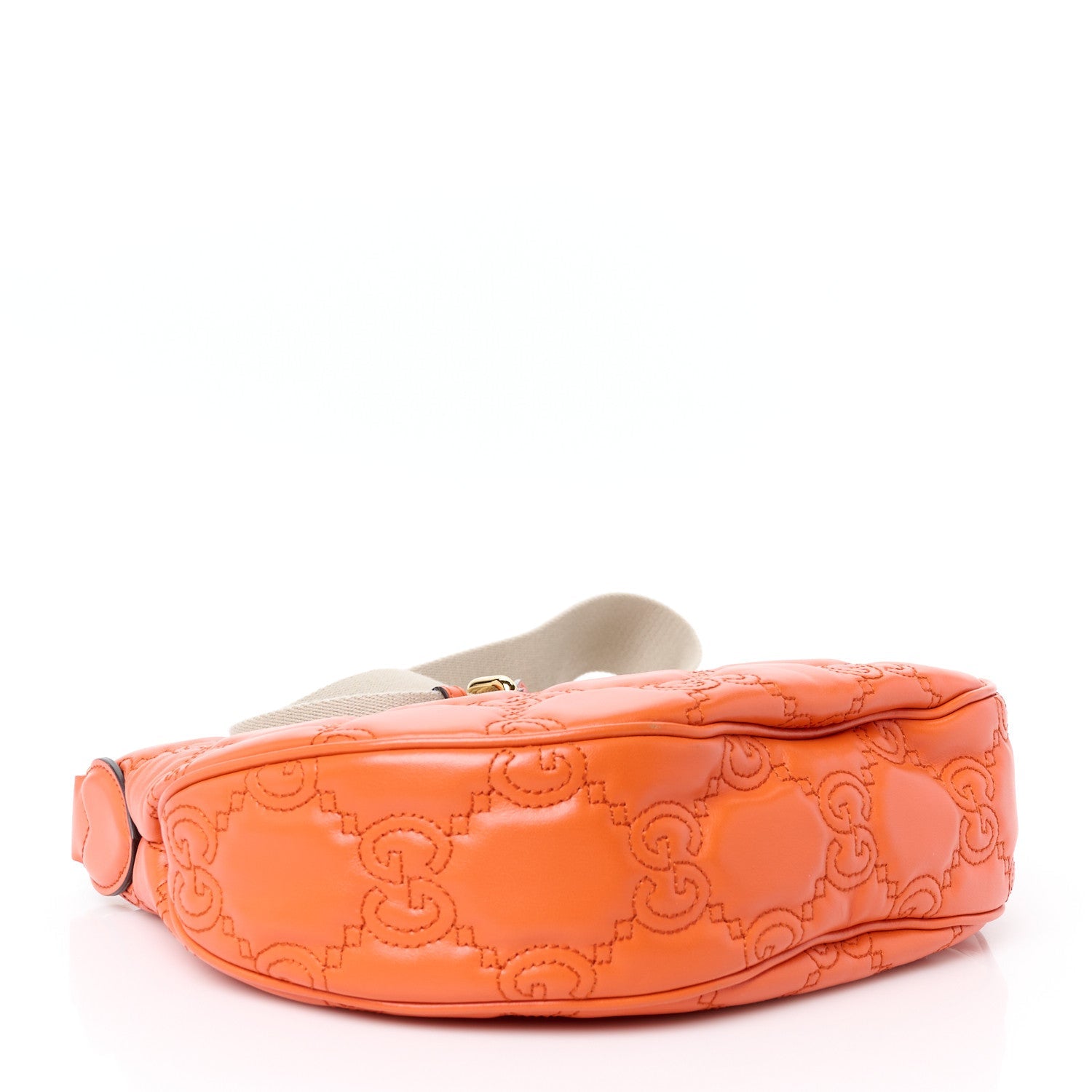 Calfskin GG Matelasse Small Hobo Shoulder Bag Spring Orange Natural