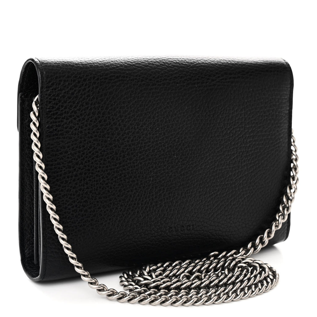 Calfskin Mini Dionysus Chain Wallet Black