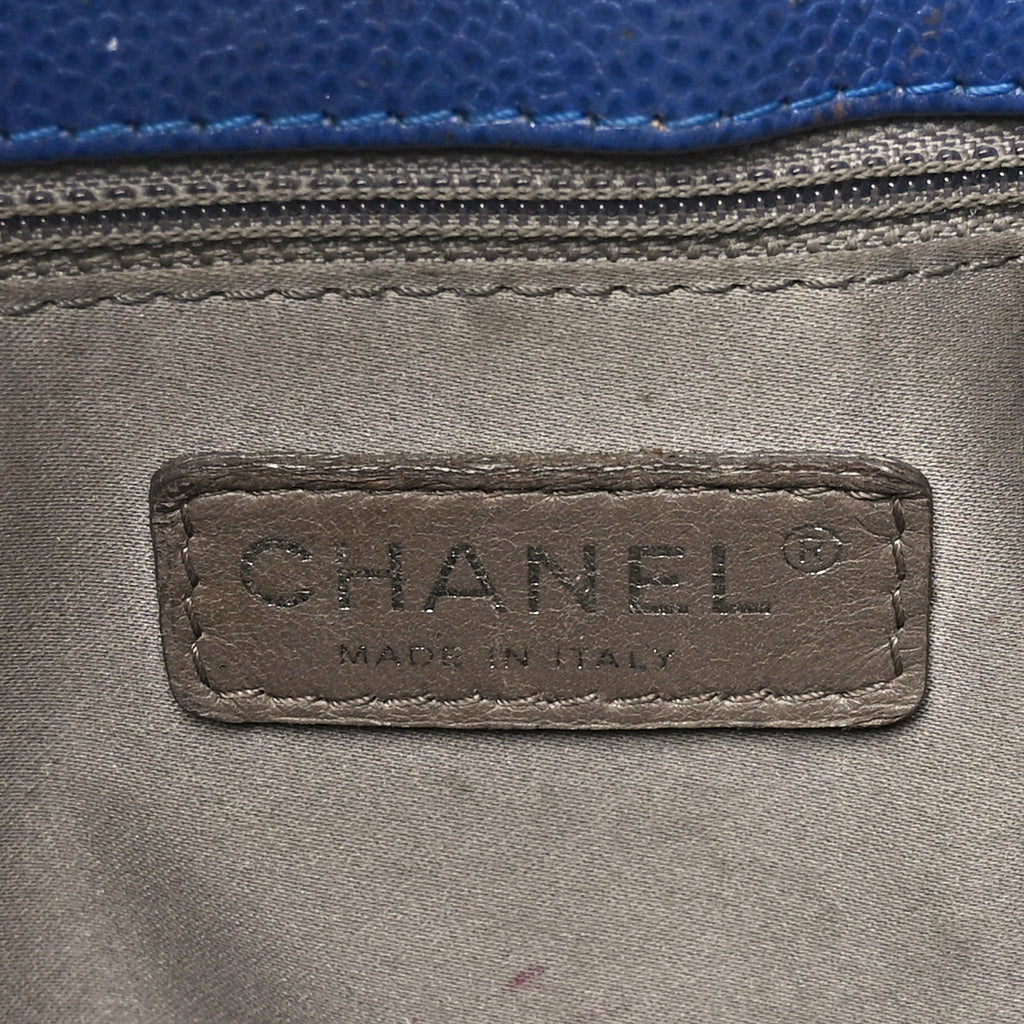 Caviar Quilted Grand Shopping Tote GST Blue