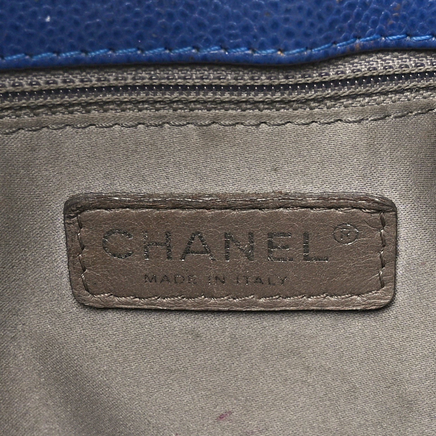 Caviar Quilted Grand Shopping Tote GST Blue