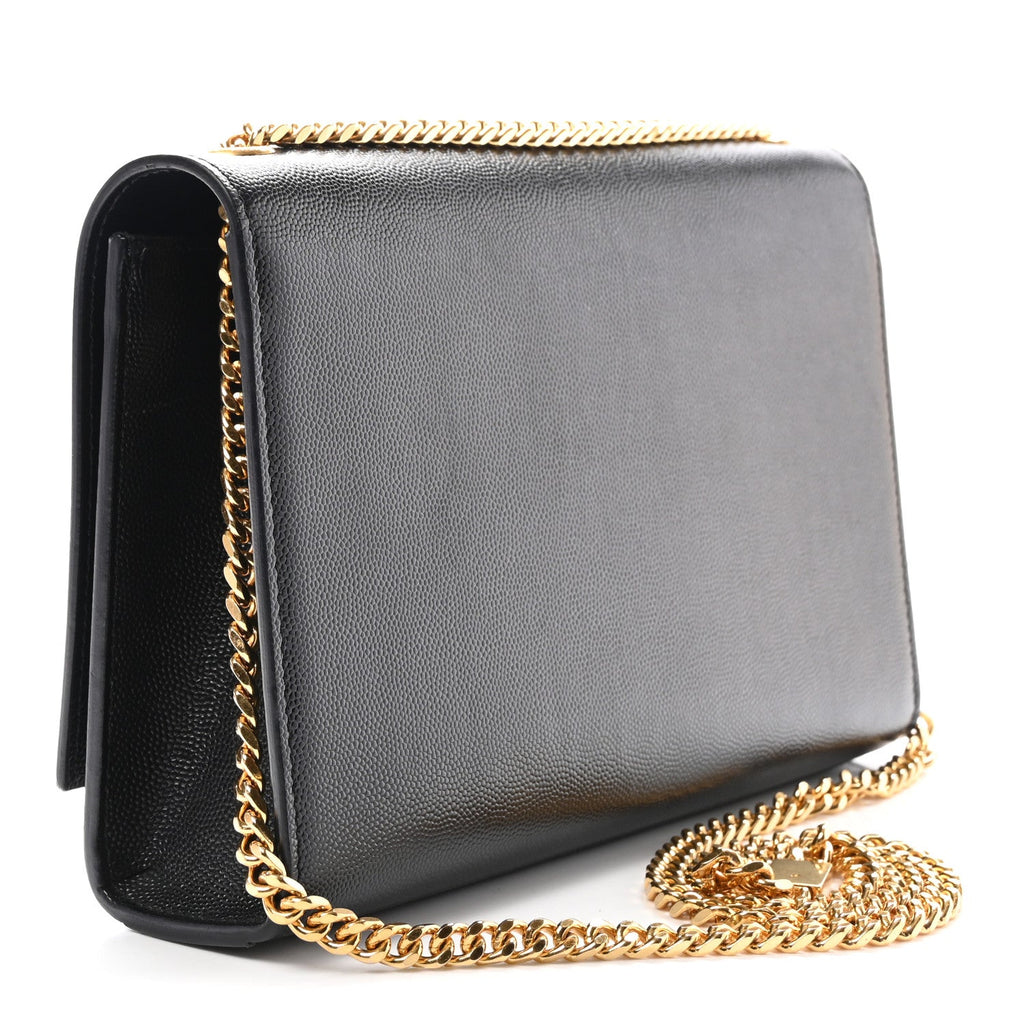 Grain De Poudre Medium Classic Monogram Kate Satchel Black