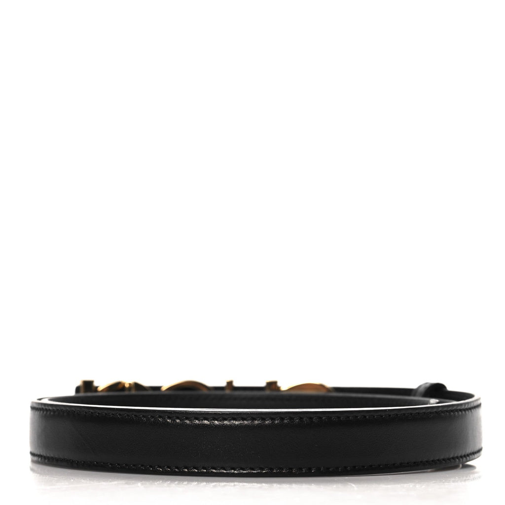 Plutone Calfskin Gucci Buckle 20mm Thin Belt 90 36 Black