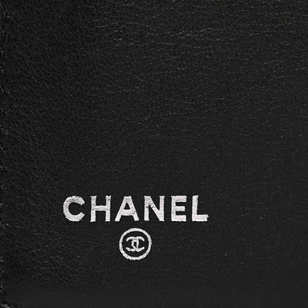 Glazed Calfskin Boy Yen Wallet Black