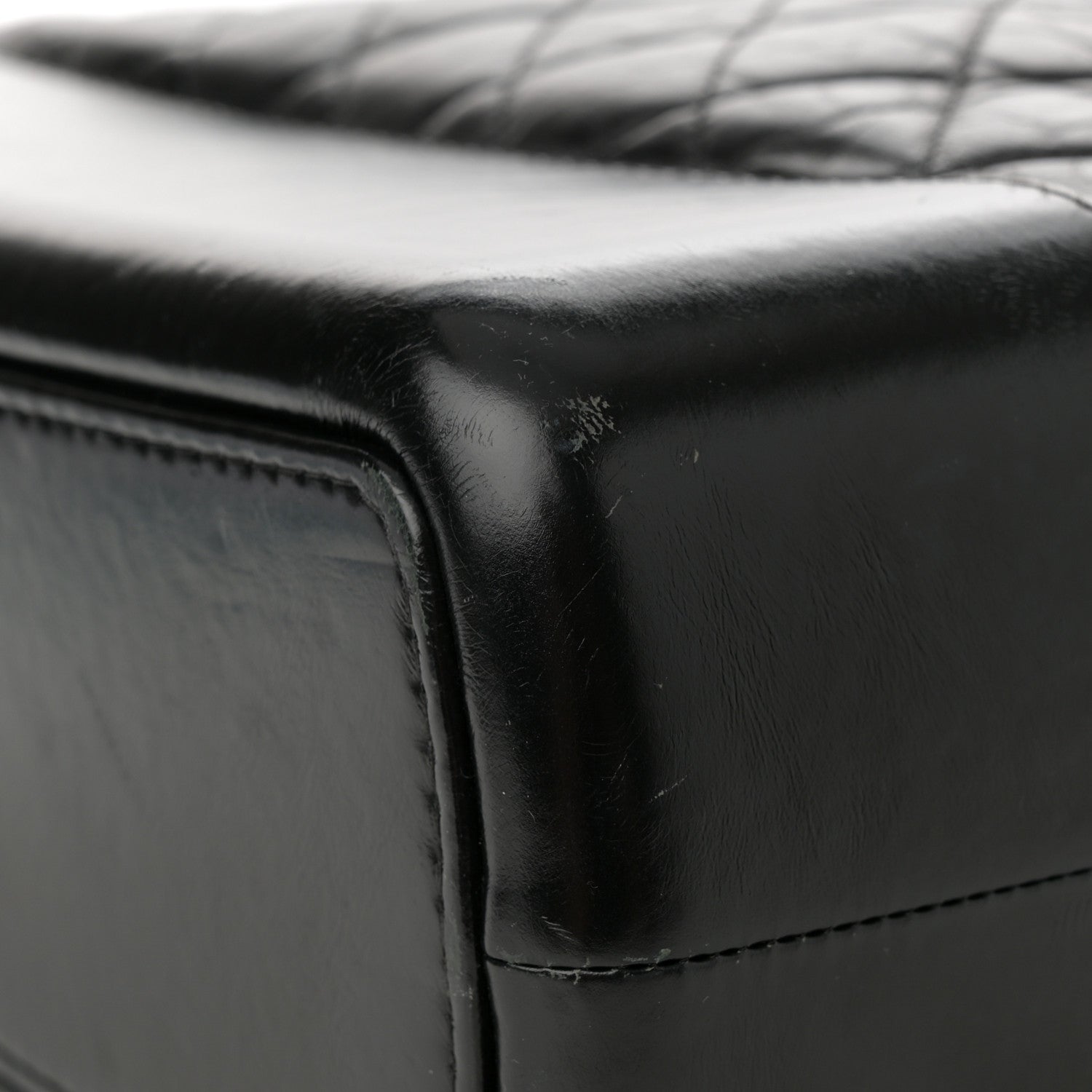 Aged Calfskin Quilted Maxi Gabrielle Hobo Black