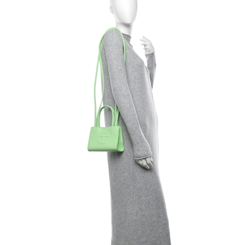 Vegan Leather Small Shopping Bag Double Mint