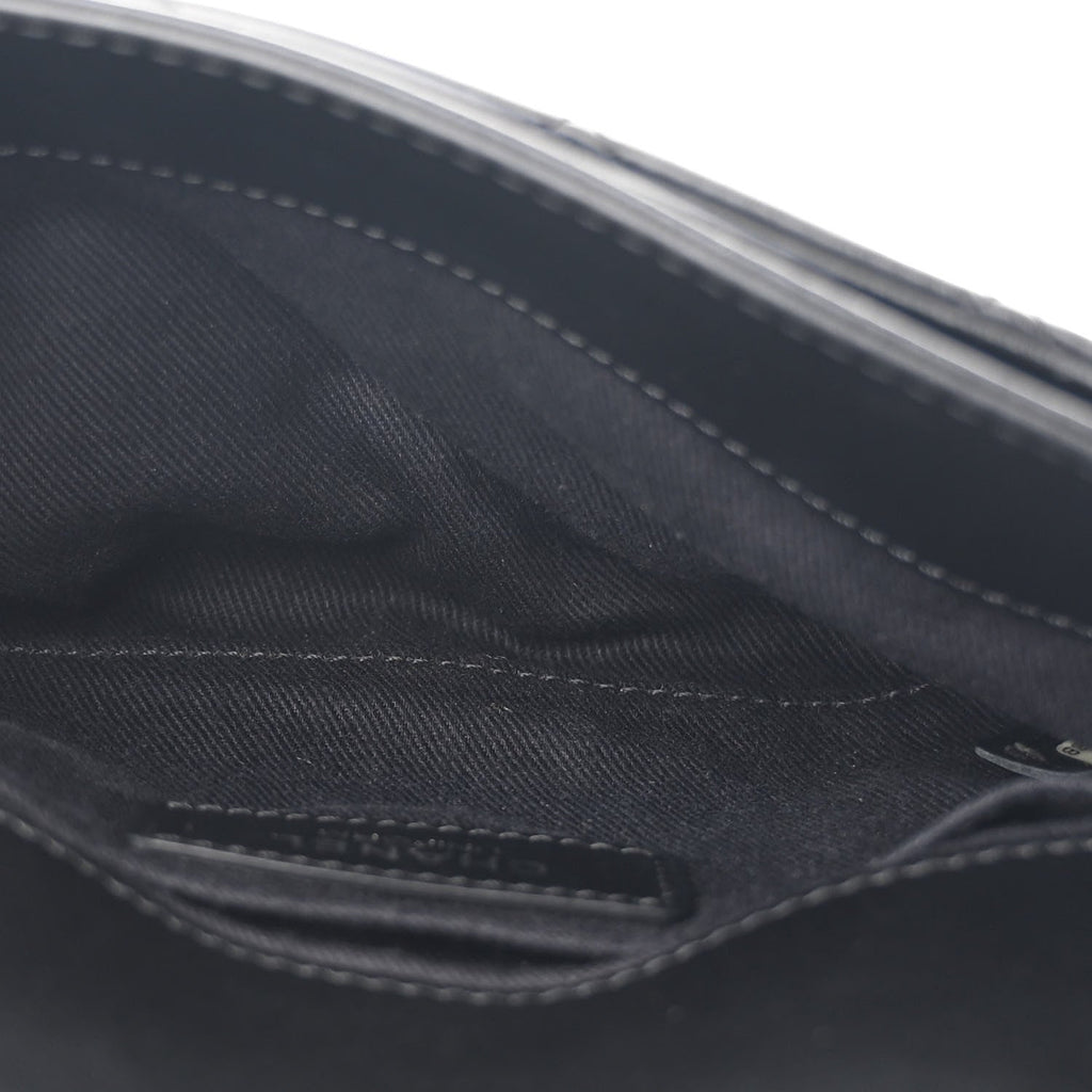 Calfskin Quilted CC Uniform Flap Belt Bag Black