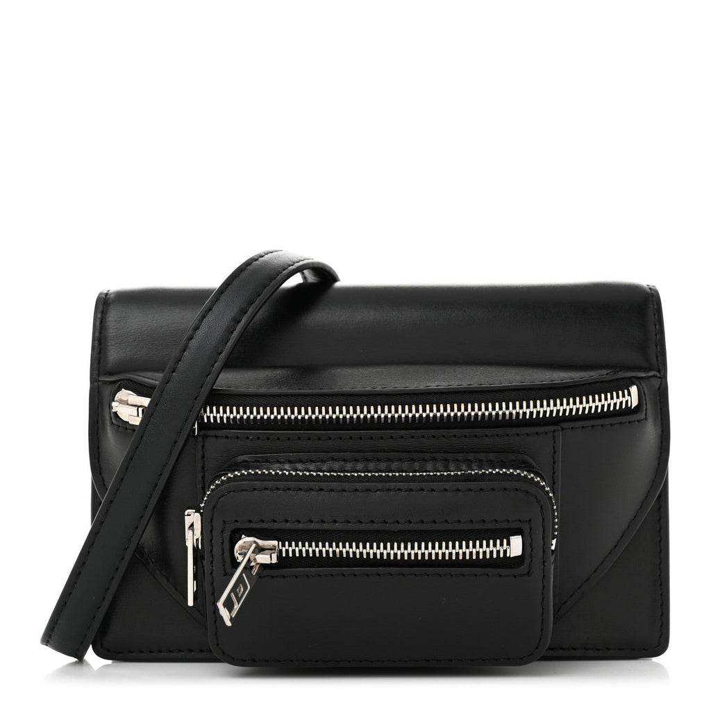Textured Calfskin Attica Crossbody Black