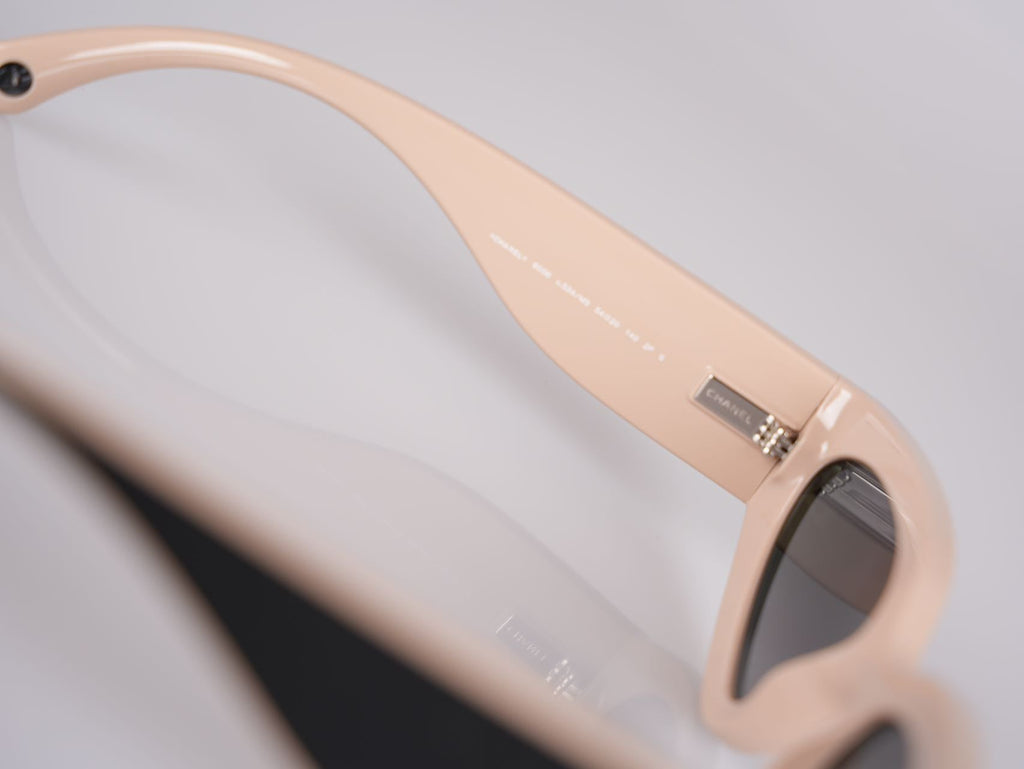 Chanel Cat Eye Sunglasses with CC Logo Black and Beige