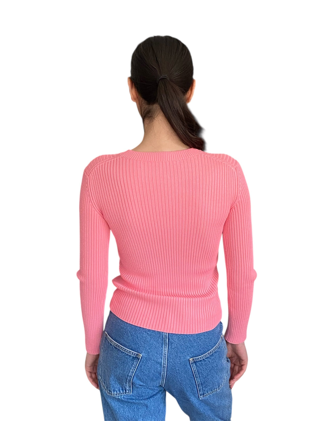 Balenciaga Pink Knit Rib Top - XS / S
