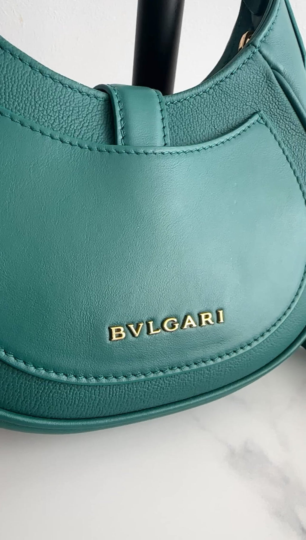 Bvlgari Serpenti Forever Emerald Green Ellipse Hobo Bag