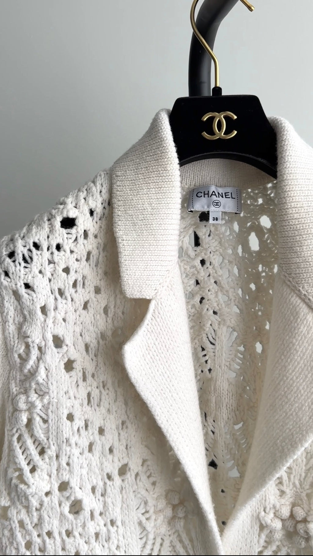 Chanel 22C Ivory Chunky Knit Cashmere igan - FR38