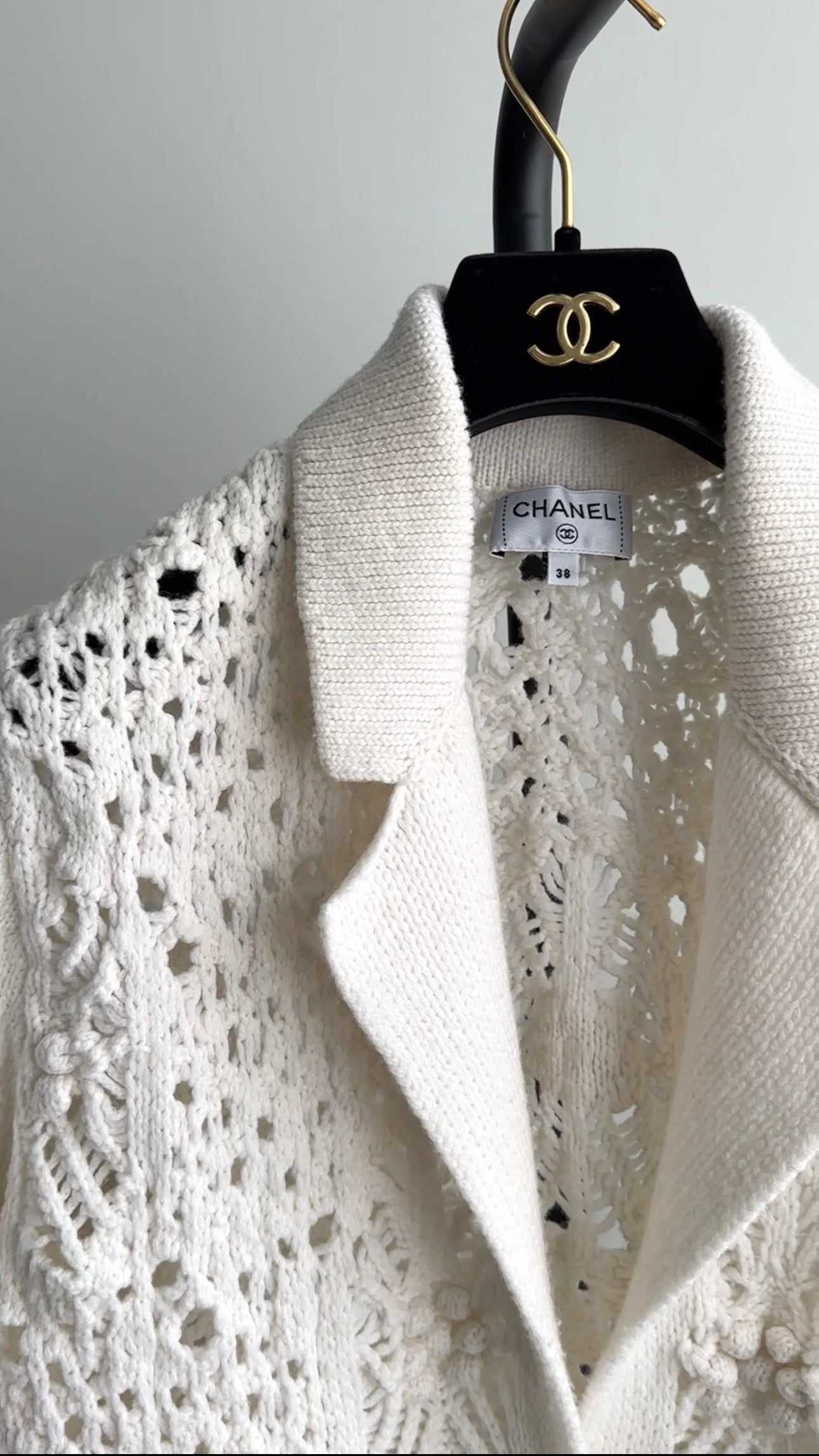 Chanel 22C Ivory Chunky Knit Cashmere igan - FR38