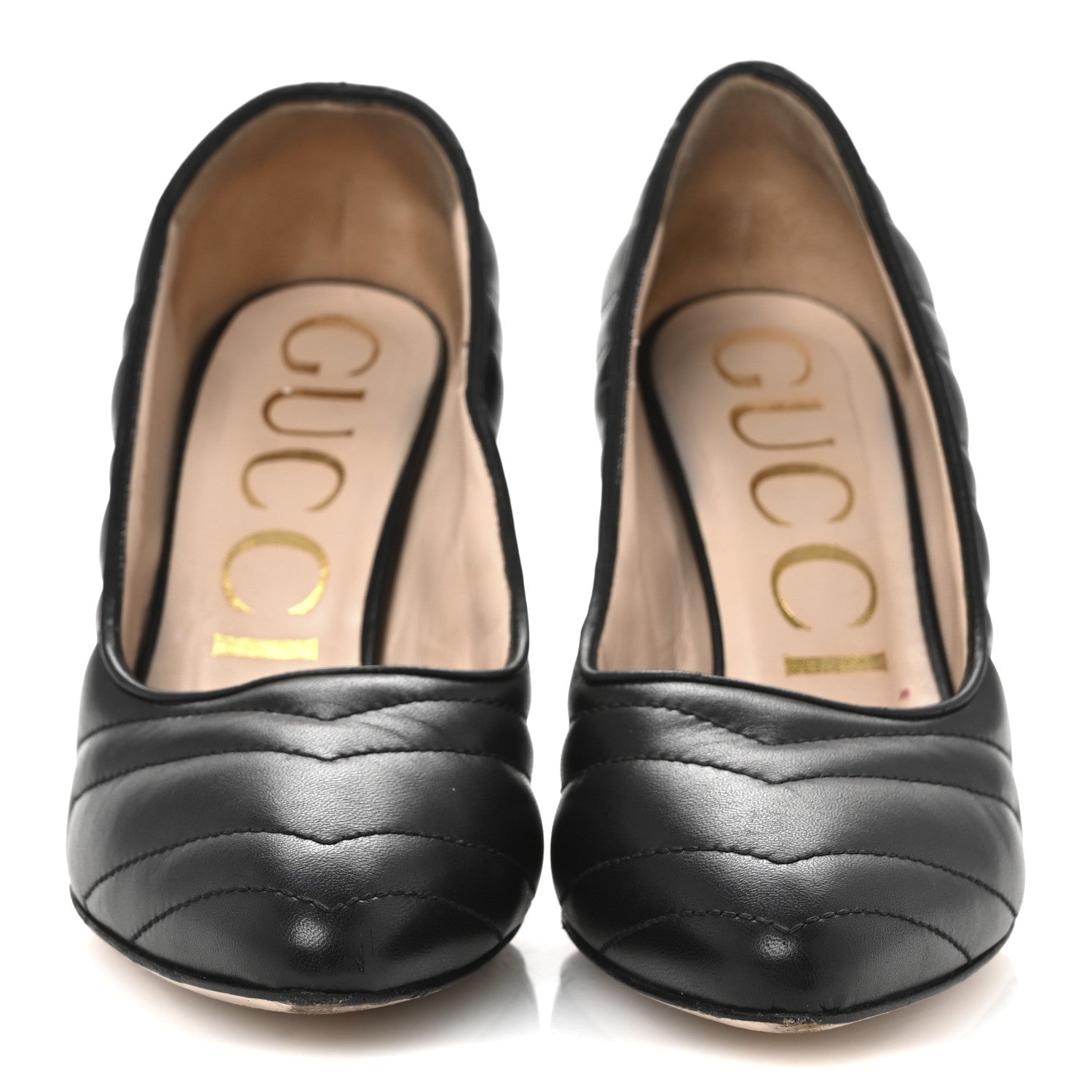 Nappa Charlotte Chevron Matelasse Double G 95mm Pumps 37.5 Black