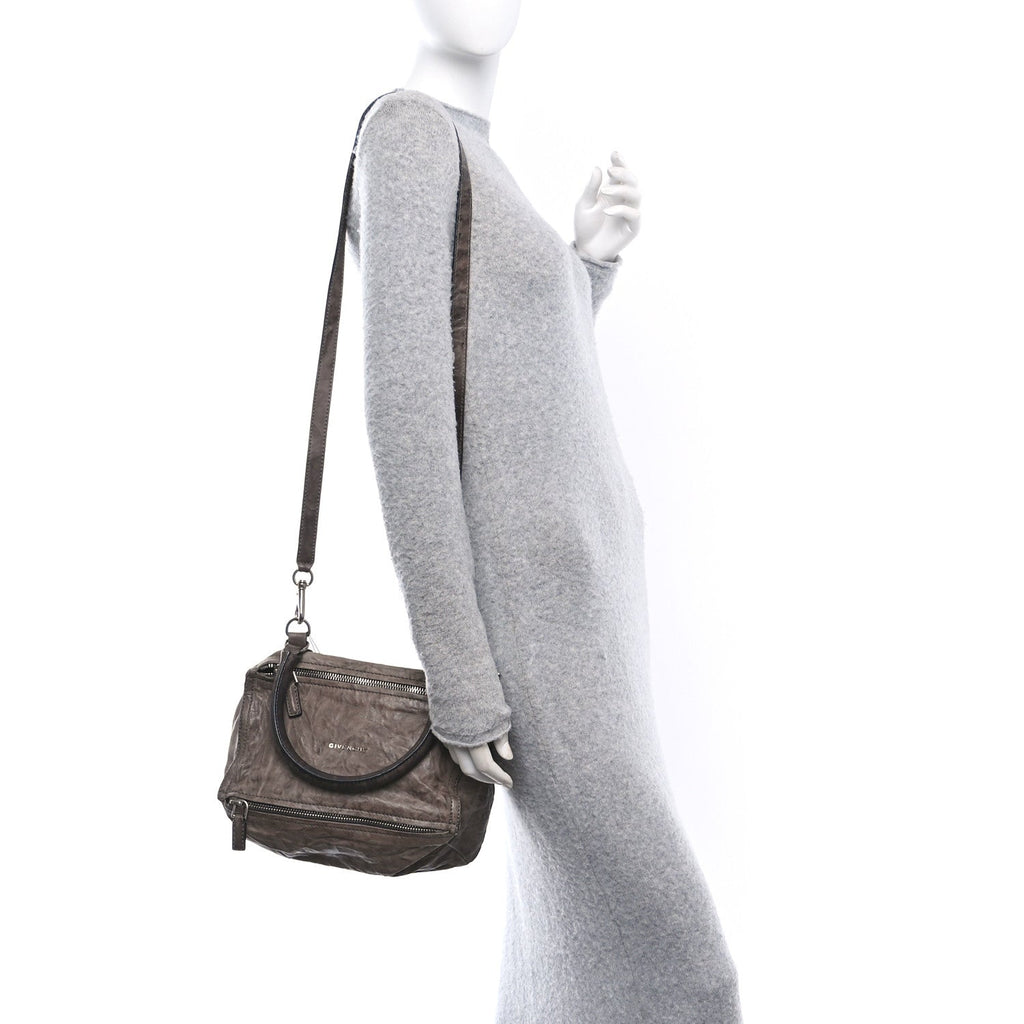 Tumbled Sheepskin Small Pandora Charcoal