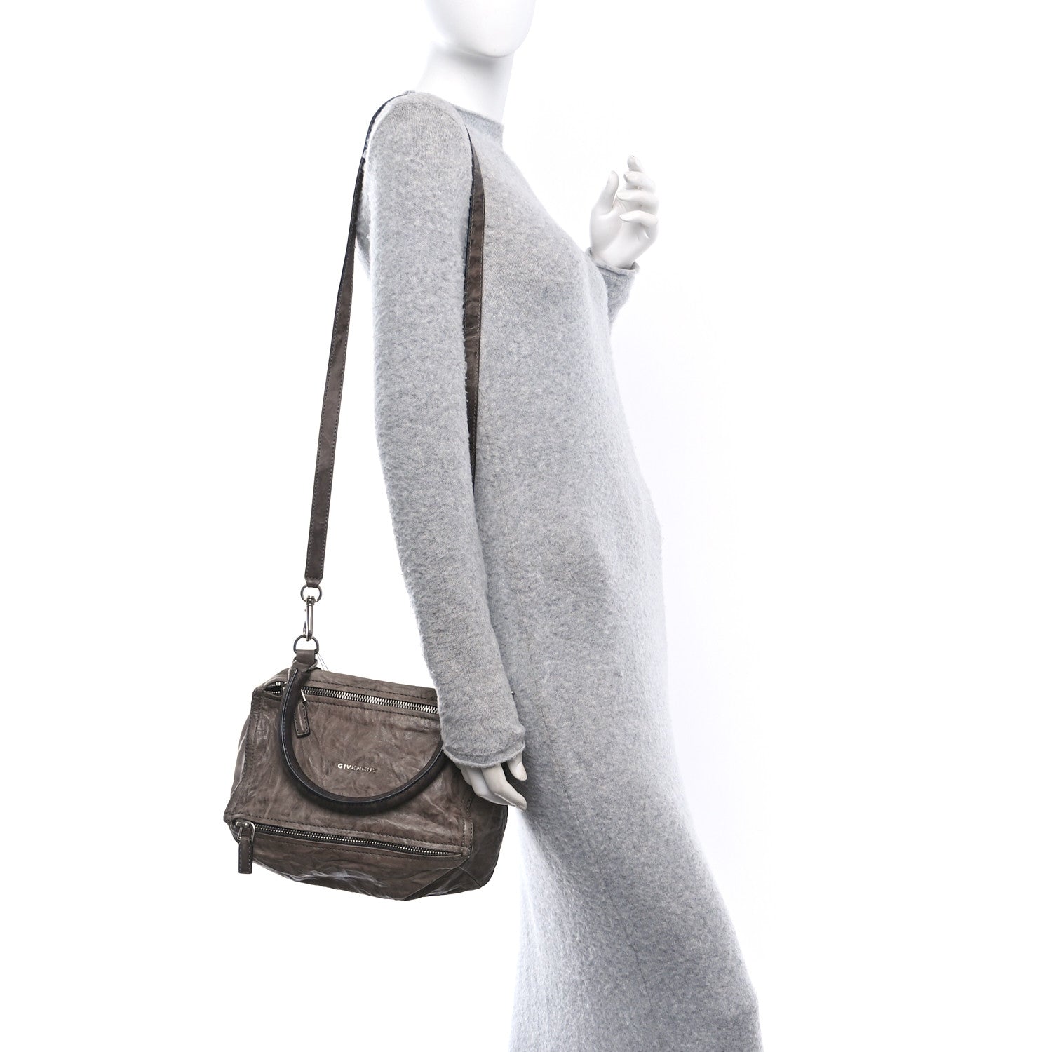 Tumbled Sheepskin Small Pandora Charcoal